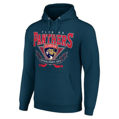 Florida Panthers - Starter Team Logo Graphic Fleece Tri-Blend Pullover Hoodie Navy