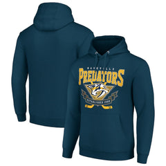 Nashville Predators - Starter Team Logo Graphic Fleece Tri-Blend Pullover Hoodie Navy