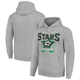 Dallas Stars - Starter Team Logo Graphic Fleece Tri-Blend Pullover Hoodie Heather Gray