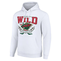 Minnesota Wild - Starter Team Logo Graphic Fleece Tri-Blend Pullover Hoodie White