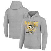 Pittsburgh Penguins Starter Team Logo Graphic Fleece Tri-Blend Pullover Hoodie Heather Gray