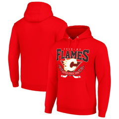 Calgary Flames - Starter Team Logo Graphic Fleece Tri-Blend Pullover Hoodie Red