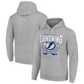 Tampa Bay Lightning - Starter Team Logo Graphic Fleece Tri-Blend Pullover Hoodie Heather Gray