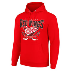 Detroit Red Wings - Starter Team Logo Graphic Fleece Tri-Blend Pullover Hoodie Red