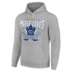 Toronto Maple Leafs - Starter Team Logo Graphic Fleece Tri-Blend Pullover Hoodie Heather Gray