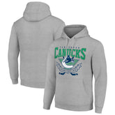 Vancouver Canucks - Starter Team Logo Graphic Fleece Tri-Blend Pullover Hoodie Heather Gray