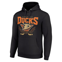 Anaheim Ducks - Starter Team Logo Graphic Fleece Tri-Blend Pullover Hoodie Black