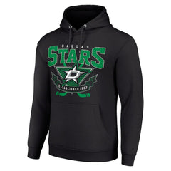 Dallas Stars - Starter Team Logo Graphic Fleece Tri-Blend Pullover Hoodie Black