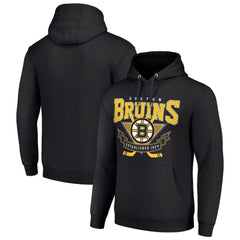 Boston Bruins Starter Team Logo Graphic Fleece Tri-Blend Pullover Hoodie Black