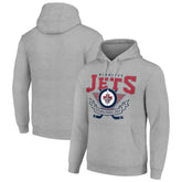 Winnipeg Jets - Starter Team Logo Graphic Fleece Tri-Blend Pullover Hoodie Heather Gray