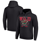 Minnesota Wild - Starter Team Logo Graphic Fleece Tri-Blend Pullover Hoodie Black