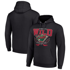 Minnesota Wild - Starter Team Logo Graphic Fleece Tri-Blend Pullover Hoodie Black