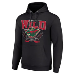 Minnesota Wild - Starter Team Logo Graphic Fleece Tri-Blend Pullover Hoodie Black