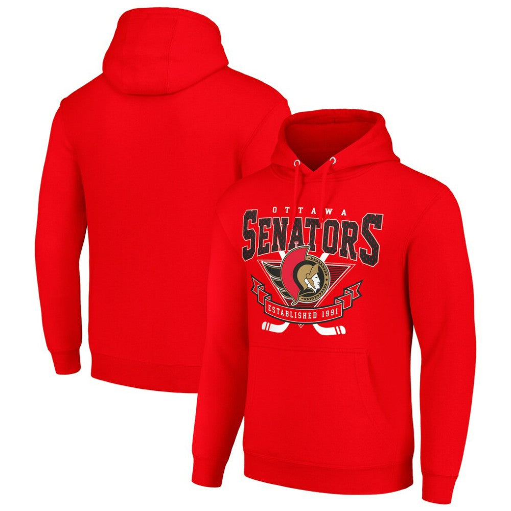 Ottawa Senators - Starter Team Logo Graphic Fleece Tri-Blend Pullover Hoodie Red