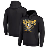 Pittsburgh Penguins Starter Team Logo Graphic Fleece Tri-Blend Pullover Hoodie Black