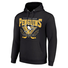 Pittsburgh Penguins Starter Team Logo Graphic Fleece Tri-Blend Pullover Hoodie Black