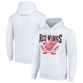 Detroit Red Wings - Starter Team Logo Graphic Fleece Tri-Blend Pullover Hoodie White