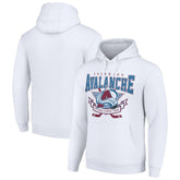 Colorado Avalanche - Starter Team Logo Graphic Fleece Tri-Blend Pullover Hoodie White