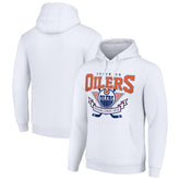 Edmonton Oilers - Starter Team Logo Graphic Fleece Tri-Blend Pullover Hoodie White