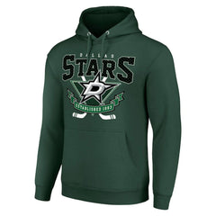 Dallas Stars - Starter Team Logo Graphic Fleece Tri-Blend Pullover Hoodie Olive
