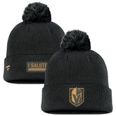 Vegas Golden Knights Fanatics Military Appreciation Cuffed Knit Hat with Pom Black
