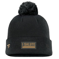 Vegas Golden Knights Fanatics Military Appreciation Cuffed Knit Hat with Pom Black