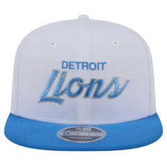 Detroit Lions New Era Sparky 9FIFTY Snapback Hat White/Blue - NFL