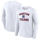Houston Texans Secondary Logo Victory Arch Long Sleeve T-Shirt White - NFL
