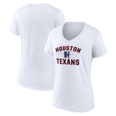 Houston Texans Women's Secondary Logo V-Neck T-Shirt White - NFL