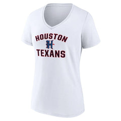 Houston Texans Women's Secondary Logo V-Neck T-Shirt White - NFL