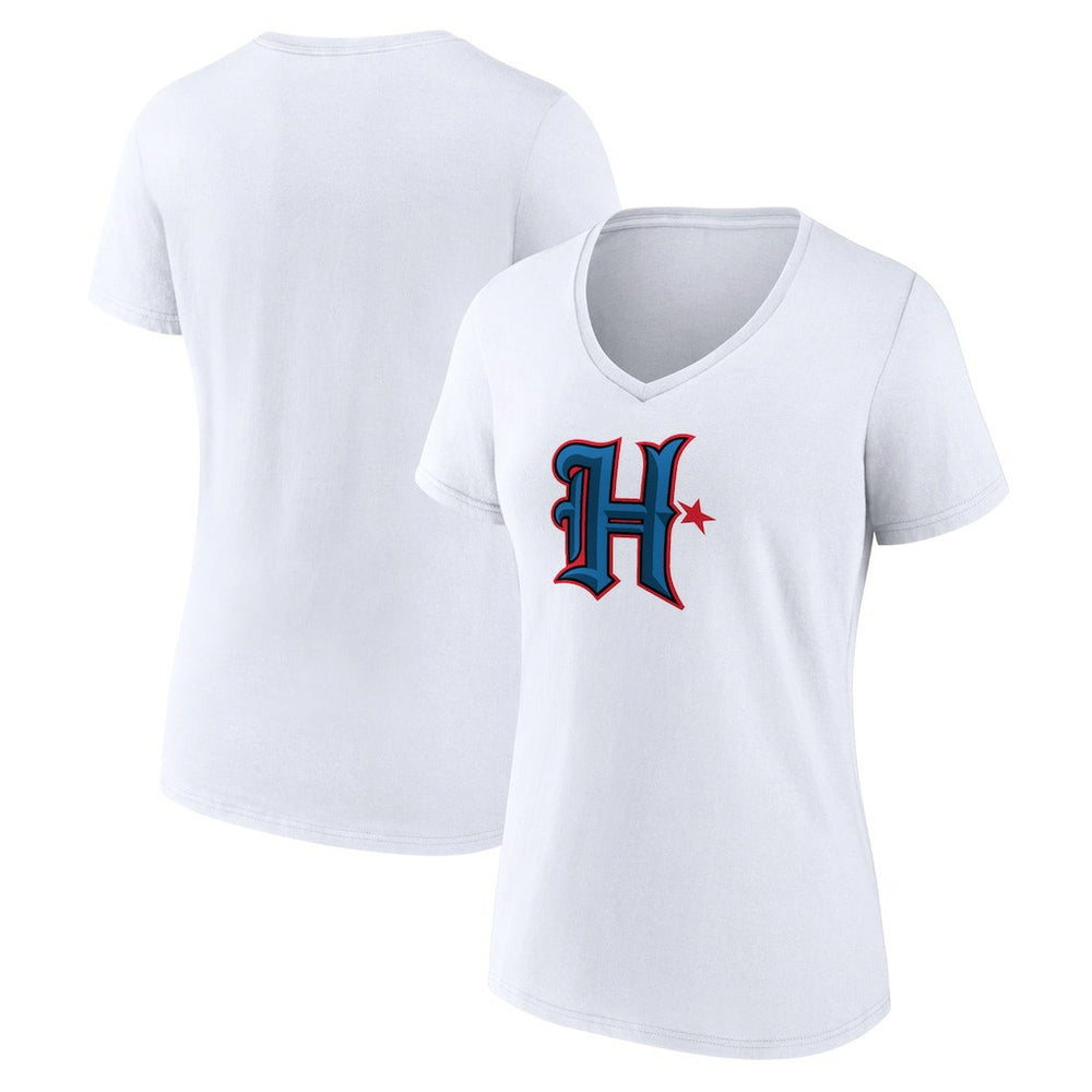 Houston Texans Women's Secondary Logo V-Neck T-Shirt White - NFL