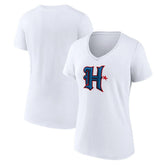 Houston Texans Women's Secondary Logo V-Neck T-Shirt White - NFL