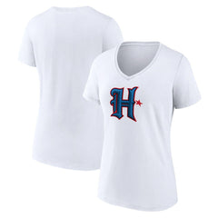 Houston Texans Women's Secondary Logo V-Neck T-Shirt White - NFL