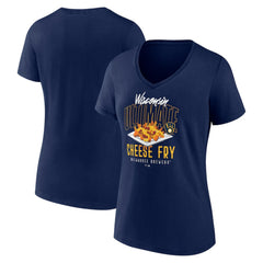 Milwaukee Brewers Women's Cheese Fry V-Neck T-Shirt for sale