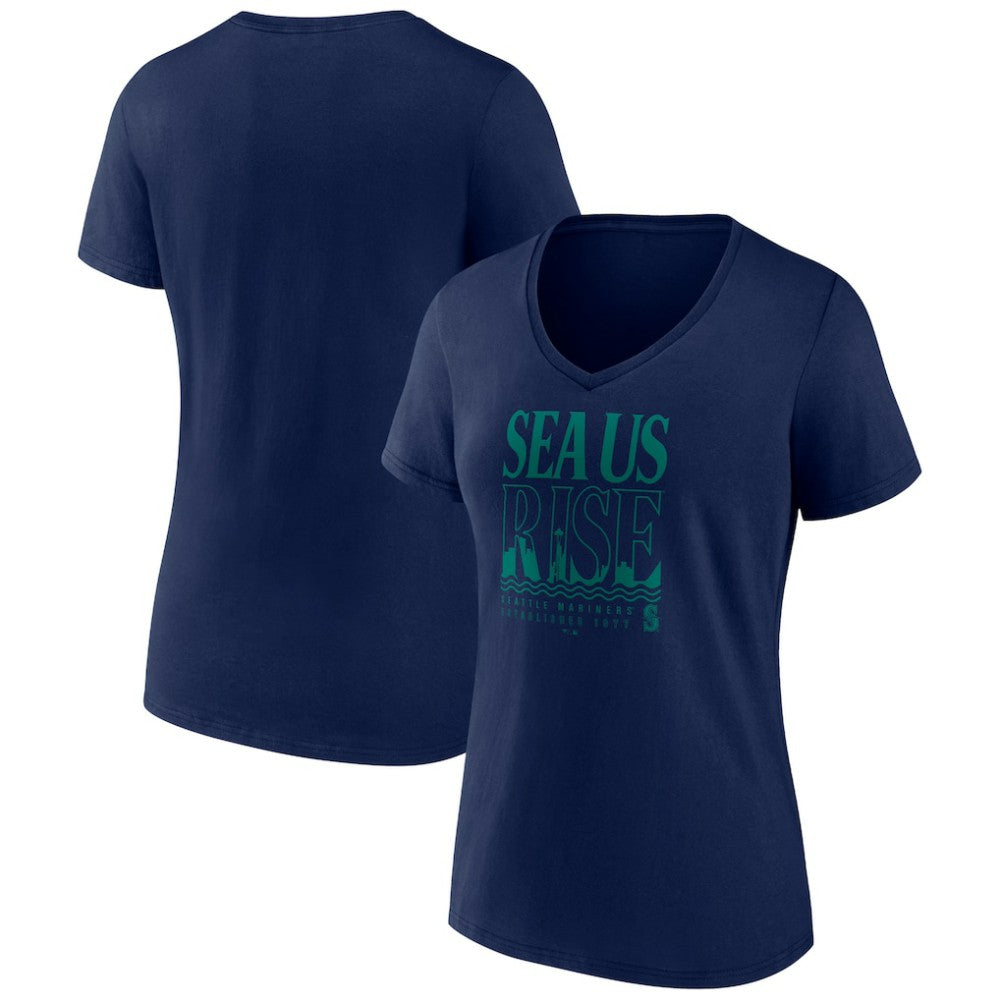 Seattle Mariners Women's Sea Us Rise V-Neck T-Shirt for sale
