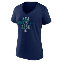 Seattle Mariners Women's Sea Us Rise V-Neck T-Shirt Online