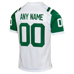 New York Jets Youth Classic Alternate Custom Replica Jersey White - Nike