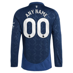 Adidas Manchester United 2024/25 Away Replica Long Sleeve Custom Jerseys - Navy