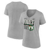 Fanatics - Boston Celtics Women's 2024 Eastern Conference Champions Locker Room Post Up Move V-Neck T-Shirt - Steel