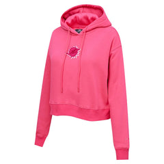 Miami Dolphins Pro Standard Women's Triple Pink Cropped Fleece Pullover Hoodie Pink - NFL