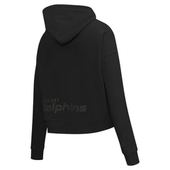 Miami Dolphins Pro Standard Women's Jeweled Cropped Pullover Hoodie Black - NFL