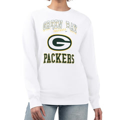 Green Bay Packers G-III 4Her by Carl Banks Women's Team Logo Graphic Tri-Blend Pullover Sweatshirt White - NFL