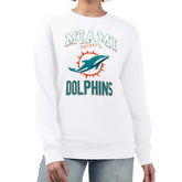 Miami Dolphins G-III 4Her by Carl Banks Women's Team Logo Graphic Tri-Blend Pullover Sweatshirt White - NFL