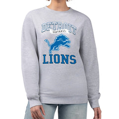 Detroit Lions G-III 4Her by Carl Banks Women's Team Logo Graphic Tri-Blend Pullover Sweatshirt Heather Gray - NFL