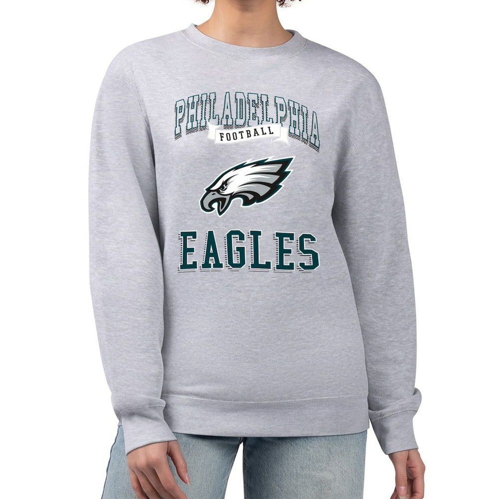 Philadelphia Eagles G-III 4Her by Carl Banks Women's Team Logo Graphic Tri-Blend Pullover Sweatshirt Heather Gray - NFL
