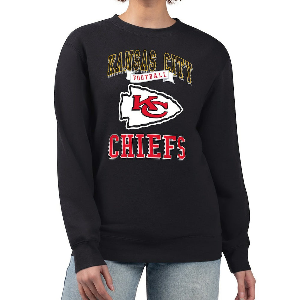 Kansas City Chiefs G-III 4Her by Carl Banks Women's Team Logo Graphic Tri-Blend Pullover Sweatshirt Black - NFL