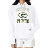 Green Bay Packers G-III 4Her by Carl Banks Women's Team Logo Graphic Fleece Tri-Blend Pullover Hoodie White - NFL