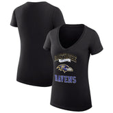 Baltimore Ravens G-III 4Her by Carl Banks Women's Super-Slim Fit Lightweight Team Logo Graphic V-Neck T-Shirt Black - NFL