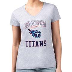 Tennessee Titans G-III 4Her by Carl Banks Women's Super-Slim Fit Lightweight Team Logo Graphic V-Neck T-Shirt Heather Gray - NFL