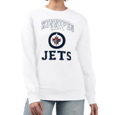 Winnipeg Jets - G-III 4Her by Carl Banks Women's Team Logo Tri-Blend Fleece Pullover Sweatshirt White
